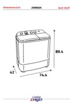 غسالة ملابس حوضين زيترست - 6 كيلو - تجفيف 4 كيلو -Zwm60n