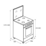 فرن كهربائي ماستر جاز 4 عيون حجر 60 سم - تركي F604emx