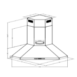 شفاط المطبخ زاوية ماستر جاز 9 سرعات - 70 سم Mghco 100